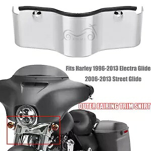 クロームアウターフェアリングトリムスカート ハーレー 06-13 ストリートグライドトライク FLHXXX に適合 Chrome Outer Fairing Trim Skirt Fit For Harley 06-13 Street Glide Trike FLHXXX 【並行輸入品】