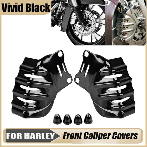 ハーレーウルトラリミテッドストリートグライド用ブラックスチールブレーキキャリパーインサートカバー Black Steel Brake Caliper Insert Cover For Harley Ultra Limited Street Glide 【並行輸入品】 40,755円