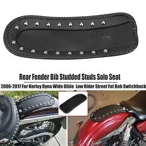ブラック PU レザーリアフェンダーよだれかけソロシートハーレースーパーグライドローライダーに適合 Black PU Leather Rear Fender Bib Solo Seat Fit For Harley Super Glide Low Rider 【並行輸入品】