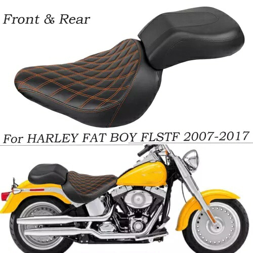 Pu レザー運転席助手席ハーレーファットボーイ FLSTF EFI FLSTFI 2007-17 に適合 PU Leather Driver Passenger Seat Fit For Harley Fat Boy FLSTF EFI FLSTFI 2007-17 【並行輸入品】
