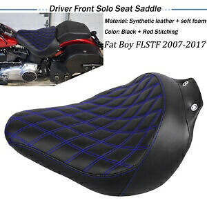 ブラック & ブルー ダイヤモンド ドライバー ソロシート ハーレー ファットボーイ FLSTF EFI FLSTFI 07-17用 Black & Blue Diamond Driver Solo Seat For Harley Fat Boy FLSTF EFI FLSTFI 07-17 【並行輸入品】