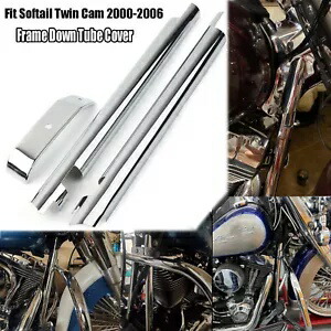 ハーレーヘリテージソフテイルクラシックFLSTCナイトトレイン用クロームダウンチューブカバー Chrome Down Tube Covers For Harley Heritage Softail Classic FLSTC Night Train 【並行輸入品】