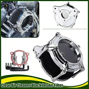 ハーレー ソフテイル デラックス FLSTN FLS 用シースルー クローム エア クリーナー インテーク フィルター See Through Chrome Air Cleaner Intake Filter For Harley Softail Deluxe FLSTN FLS 【並行輸入品】