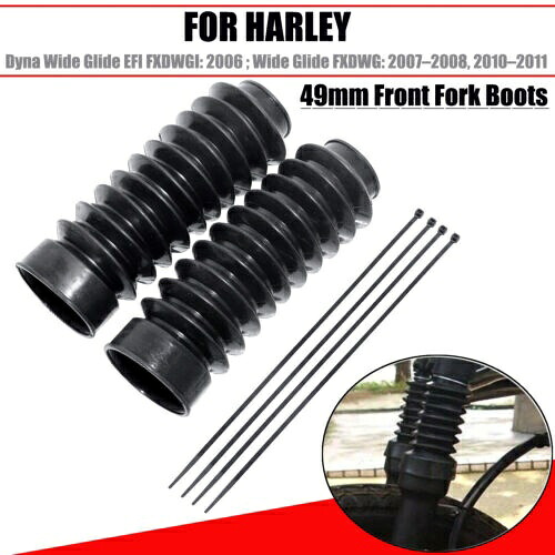 49 ミリメートルフォークカバーフロントゲートルブーツショックアブソーバーハーレー FXDWG オートバイ用 49mm Forks Cover Front Gaiters Boot Shock Absorber For Harley FXDWG Motorcycle 【並行輸入品】