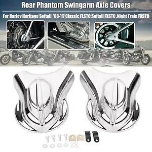 ABS リアファントムスイングアームアクスルカバークロームフィットハーレーナイトトレイン FXSTB ABS Rear Phantom Swingarm Axle Covers Chrome Fit For Harley Night Train FXSTB 【並行輸入品】