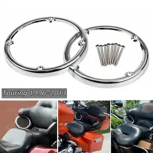 クローム リア ツアーパック スピーカー トリム セット ハーレー ツーリング ストリート グライド 2006-2013 用 Chrome Rear Tour-Pak Speaker Trim Set For Harley Touring Street Glide 2006-2013 【並行輸入品】