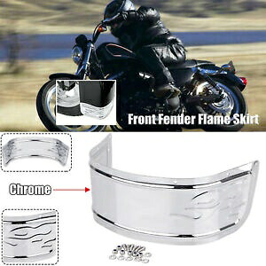 クロームフロントフェンダーフレームトリムスカートハーレーエレクトラグライド14-UP FLHTCUに適合 Chrome Front Fender Flame Trim Skirt Fit For Harley Electra Glide 14-UP FLHTCU 【並行輸入品】