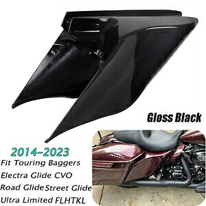 ビビッドブラックストレッチ拡張サイドカバーハーレー CVO ストリートロードグライド 14-23 用 Vivid Black Stretched Extended Side Cover For Harley CVO Street Road Glide 14-23 【並行輸入品】