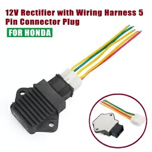 ホンダ CBR400RR CB500 12V 整流器と配線ハーネス 5 ピンコネクタプラグ For Honda CBR400RR CB500 12V Rectifier With Wiring Harness 5 Pin Connector Plug 【並行輸入品】
