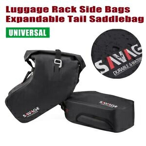 ユニバーサルオートバイの荷物ラックサイドバッグ拡張可能なテールサドルバッグ防水 Universal Motorcycle Luggage Rack Side Bags Expandable Tail Saddlebag Waterproof 【並行輸入品】