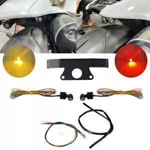12V ミニリア LED ターンシグナルテールライト ブラケット付き ハーレースポーツスター S '21-24用 12V Mini Rear LED Turn Signal Tail Light w/Bracket For Harley Sportster S '21-24 【並行輸入品】