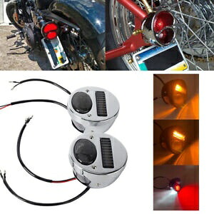 クロームシェルオールドスクールターンシグナルライトブレーキテールライトクルーシアーカフェレーサー用 Chrome Shell Old School Turn Signal Light Brake Tailight For Crusier Cafe Racer 【並行輸入品】