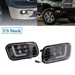 2X クリアレンズホワイト LED DRL フロントフォグランプダッジラム 1500 2500 3500 2009-14 2X Clear Lens White LED DRL Front Fog Light For Dodge RAM 1500 2500 3500 2009-14 【並行輸入品】