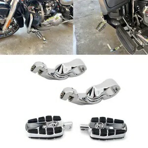 クロームフットペグ ハイウェイペグマウント 1.25インチ エンジンガード用 ハーレーダイナツーリング Chrome Foot Pegs Highway Pegs Mount For 1.25\