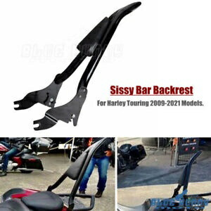 ブラック リア バックレスト シーシーバー パッドキット付き ハーレー ロードキング エレクトラグライド 09+用 Black Rear Backrest Sissy Bar w/ Pad Kit For Harley Road King Electra Glide 09+ 【並行輸入品】