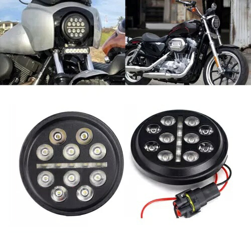 ペア 4.5 インチ ラウンド LED フォグライト ヘッドライト ハーレー ロードキング エレクトラグライド ダイナ用 Pair 4.5\