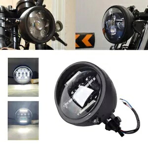 1 個 E9 5.75 インチ LED フロントヘッドライトホワイト DRL Hi/Lo ビームクルーザーチョッパーハーレー用 1Pc E9 5.75\