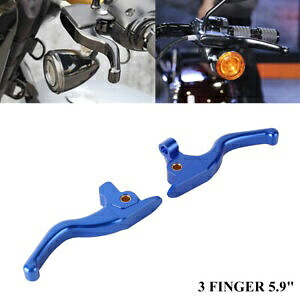 ブルー 3FINGER 5.9インチ アルミ ブレーキ クラッチ レバー ハーレー トライ グライド ウルトラ クラシック用 Blue 3FINGER 5.9\