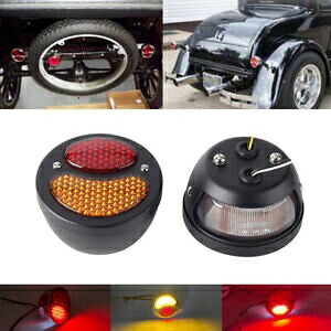 ブラックリアブレーキランプテールライトアンバーランターンシグナルライトハーレーチョッパー用 Black Rear Brake Lamp Tailight Amber Run Turn Signal Light For Harley Chopper 【並行輸入品】