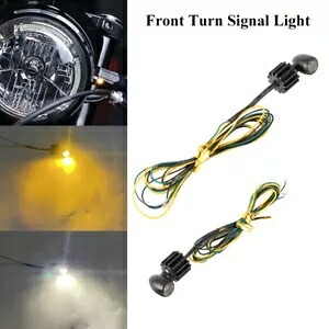 フロント 12V LED ターンシグナルランプホワイトデイタイムランニングライトカフェレーサーボバー用 Front 12V LED Turn Signal Lamp White Daytime Running Light For Cafe Racer Bobber 【並行輸入品】