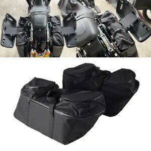 ハーレーツーリングエレクトラグライドFLHTC用サイドブラックサドルバッグライナーインサートバッグ Side Black Saddlebag Liner Insert Bags For Harley Touring Electra Glide FLHTC 【並行輸入品】