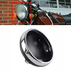 7 インチ ブラック & クローム ヘッドライト ハウジング ヘッドランプ バルブ バケット ハーレー ボバー ダイナ用 7'' Black & Chrome Headlight Housing Headlamp Bulb Bucket For Harley Bobber Dyna 【並行輸入品】
