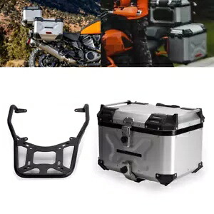42L リアトップケース 荷物ボックス マウントプレートブラケットキット付き ハーレーパンアメリカ用 42L Rear Top Case Luggage Box w/Mount Plate Bracket Kit For Harley Pan America 【並行輸入品】