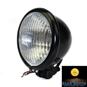 ベイツ スタイル 4.5 インチ ヘッドライト H4 バルブ ハーレー スポーツスター チョッパー ワイド グライド用 Bates Style 4.5 inch Headlight H4 Bulb For Harley Sportster Chopper Wide Glide 【並行輸入品】