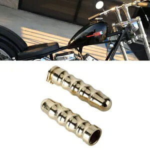 ペア L&R 真鍮ハンドグリップ 1'' 25mm ハンドルバーグリップ ハーレーカフェレーサーボバー用 Pair L&R Brass Hand Grips 1'' 25mm Handlebar Grips For Harley Cafe Racer Bobber 【並行輸入品】
