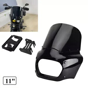 クラブスタイル フロントフェアリング 11 インチ フロントガラス ライトブラケット付き ソフテイル FXFB /S 18up 用 Club Style Front Fairing 11\