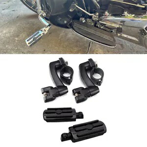 ブラック フットペグ フットレスト ハイウェイペグ マウントセット ハーレー 1.25インチ エンジンガード用 Black Foot Pegs Footrests Highway Pegs Mount Set For Harley 1.25\