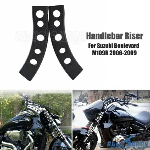 ペアドロップハンドルバーライザースズキブルバード M109R M109 VZR1800 06-09 ブラック Pair Drop Handlebar Risers For Suzuki Boulevard M109R M109 VZR1800 06-09 Black 【並行輸入品】
