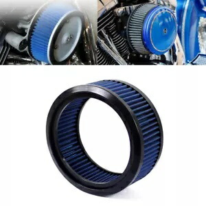 ブルーラウンドエアクリーナーフィルターオープントップ E-3226 エアフィルターハーレーホンダスズキ用 Blue Round Air Cleaner Filter Open Top E-3226 Air Filter For Harley Honda Suzuki 【並行輸入品】
