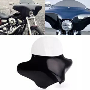 ハーレーロードキング FLHR 用クリアフロントガラス付きブラックフロントアウターバットウィングフェアリング Black Front Outer Batwing Fairing w/ Clear Windshield For Harley Road King FLHR 【並行輸入品】
