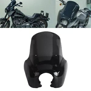 ブラック ヘッドライト フェアリング スモーク フロントガラス キット ハーレー ローライダー S FXLRS 20-22用 Black Headlight Fairing Smoke Windshield Kit For Harley Low Rider S FXLRS 20-22 【並行輸入品】