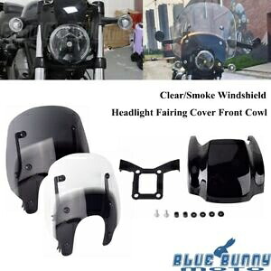 クリア/スモークフロントガラス + ヘッドライトフェアリングカバーフロントカウルハーレーナイトスター用 Clear/Smoke Windshield + Headlight Fairing Cover Front Cowl For Harley Nightster 【並行輸入品】