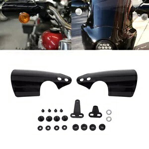ペア ブラック ハンドガード シールド ディフレクター ハーレー ロードキング スペシャル FLHRXS '21-23用 Pair Black Handguard Shield Deflector For Harley Road King Special FLHRXS '21-23 【並行輸入品】