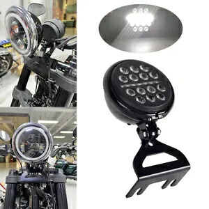 12V ホワイト LED ヘッドライト Hi/Lo ビーム ブラケットアダプター付き ハーレーソフテイル FXST 18+用 12V White LED Headlight Hi/Lo Beam w/Bracket Adapter For Harley Softail FXST 18+ 【並行輸入品】