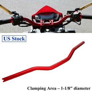 1 個 1 1/8 インチ MX スタイルレッドハンドルバープルバックバーハーレーソフテイルスポーツスター XL 1Pc 1 1/8'' MX Style Red Handlebar Pullback Bar For Harley Softail Sportster XL 【並行輸入品】
