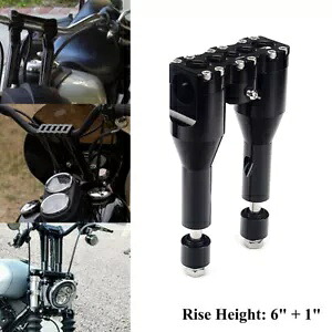 ストレートスタイル 1 1/4 インチバークランプ 6 インチ + 1 インチ ハンドルバーライザー ソフテイル スポーツスター用 Straight Style 1 1/4\