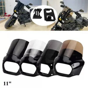 クラブスタイル フロントフェアリング 11インチ フロントガラス 照明ブラケット付き ソフテイル FXFB /S用 Club Style Front Fairing 11\