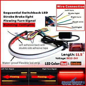 LED シーケンシャルスイッチバックターンシグナルストリップテールライトユニバーサルカフェレーサー LED Sequential Switchback Turn Signal Strip Tail Light Universal For Cafe Racer 【並行輸入品】