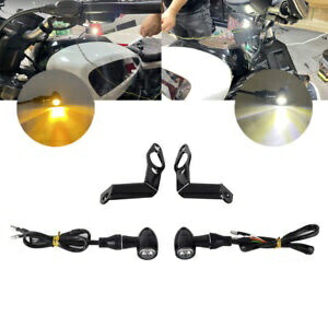 ブラックブレット フロント LED ターンシグナル DRL ライト ブラケット付き ハーレー スポーツスター S用 Black Bullet Front LED Turn Signal DRL Light w/ Bracket For Harley Sportster S 【並行輸入品】