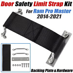 Ram プロマスタードアストラップキット用バッキングプレートナットボルト安全制限ストラップ付き For Ram Pro Master Door Strap Kit with Backing Plate Nut Bolt Safety Limit Strap 【並行輸入品】
