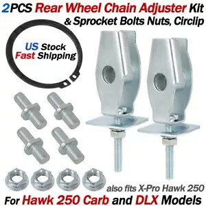 ホーク 250 キャブ & 250 DLX リアホイールチェーンアジャスタースプロケットボルトサークリップキット用 For Hawk 250 Carb & 250 DLX Rear Wheel Chain Adjuster Sprocket Bolts Circlip Kit 【並行輸入品】
