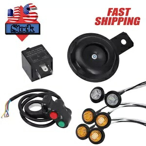 ATV UTV スクーター用クワッド LED ターンシグナルホーンキットハンドルバースイッチ 4 ウェイハザード For ATV UTV Scooter Quad LED Turn Signal Horn Kit Handlebar Switch 4 Way Hazard 【並行輸入品】