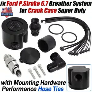 フォード 6.7 L ブリーザー システム アダプター キット クランク ケース スーパー デューティー フリー パワーに適合 Fits Ford 6.7 L Breather System Adapter Kit for Crank Case Super Duty FREE POWER 【並行輸入品】