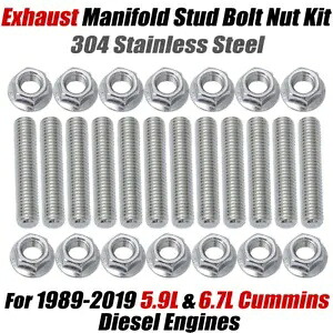 5.9L & 6.7L カミンズターボディーゼルエキゾーストマニホールドステンレス鋼スタッドキット用 For 5.9L & 6.7L Cummins Turbo Diesel Exhaust Manifold Stainless Steel Stud Kit 【並行輸入品】