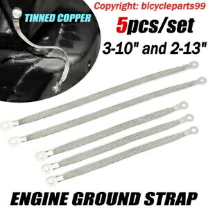 5 個のユニバーサル高耐久エンジングランドストラップ自動車トラック車 3-10 インチ & 2-13 インチ 5Pcs Universal Heavy Duty Engine Ground Strap Automotive Truck Car 3-10\