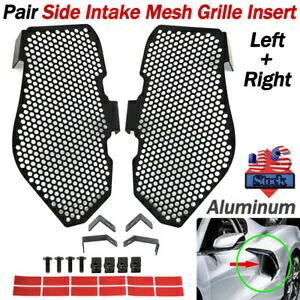 2020-2024 シボレーコルベット C8 サイドインテークメッシュグリルインサートガードアルミ For 2020-2024 Chevy Corvette C8 Side Intake Mesh Grille Insert Guards Aluminum 【並行輸入品】